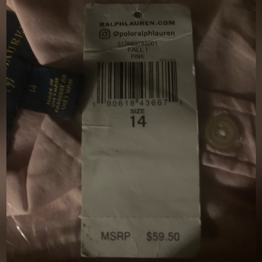 Ralph Lauren Pink Buttoned Collar Shirt Dress - Picture 13 of 13